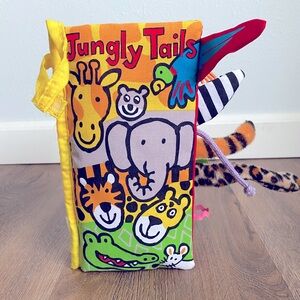 ☘️Jellycat Jungly Tails soft and colorful animal activity book/stroller toy